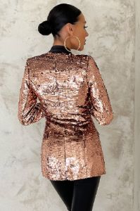 Glitterati | Bronze Sequin Blazer sold by Club L London