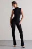 Issy | Black High-Neck Slim-Leg Jumpsuit sold by Club L London