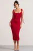 Irina | Red Cowl-Neck Bodycon Midi Dress sold by Club L London