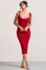 Irina | Red Cowl-Neck Bodycon Midi Dress sold by Club L London