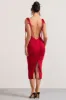 Irina | Red Cowl-Neck Bodycon Midi Dress sold by Club L London