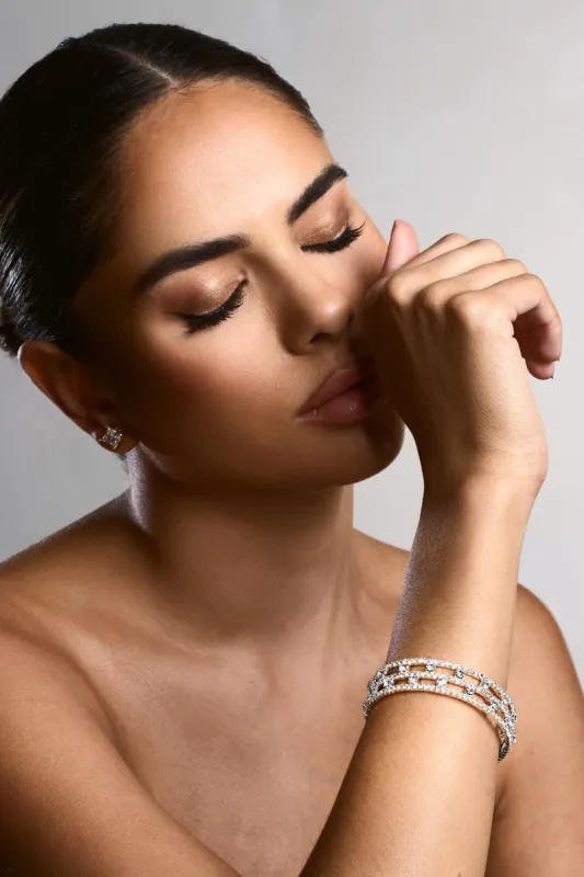 Mary | Silver Diamante Bracelet sold by Club L London