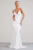Endless Love | White Backless Knot Detail Fishtail Maxi Dress sold by Club L London