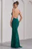 Naya | Bottle Green Strappy V-Neck  Maxi Dress sold by Club L London