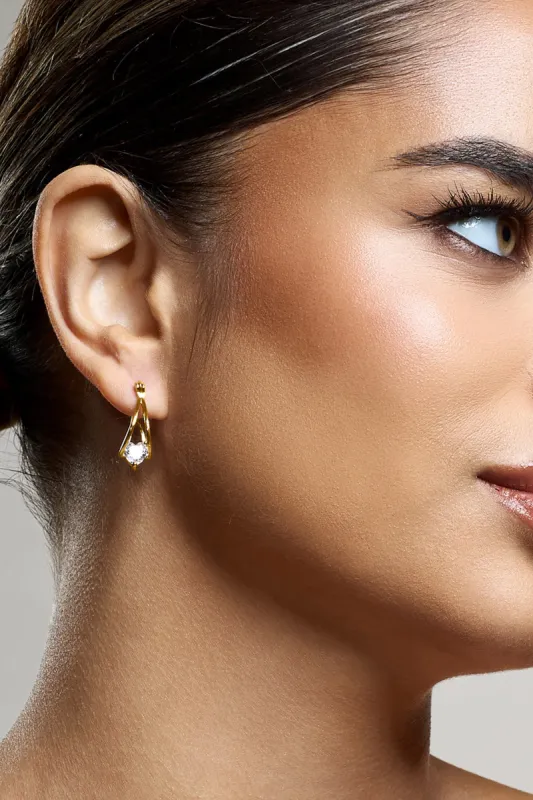 Adira | Gold Diamante Small Hoop Earrings sold by Club L London