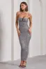 Dazzle Me | Grey Sequin Strappy Bodycon Maxi Dress sold by Club L London