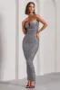 Dazzle Me | Grey Sequin Strappy Bodycon Maxi Dress sold by Club L London