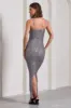 Dazzle Me | Grey Sequin Strappy Bodycon Maxi Dress sold by Club L London