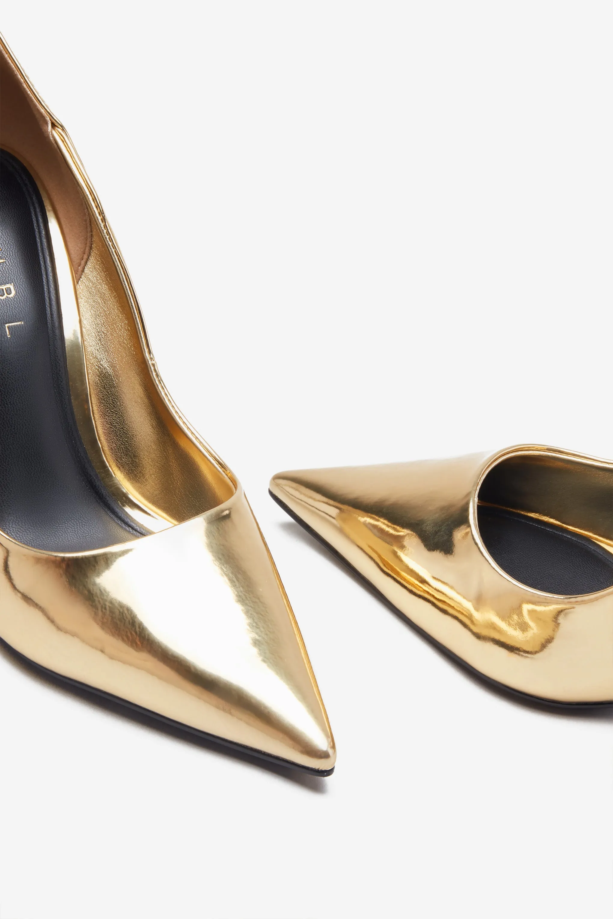 Blade | Gold Metallic Court Heels With Scallop Edge sold by Club L London product image thumbnail 4
