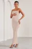 Juniper | Champagne Strapless Maternity Maxi Dress sold by Club L London