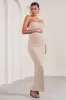 Juniper | Champagne Strapless Maternity Maxi Dress sold by Club L London