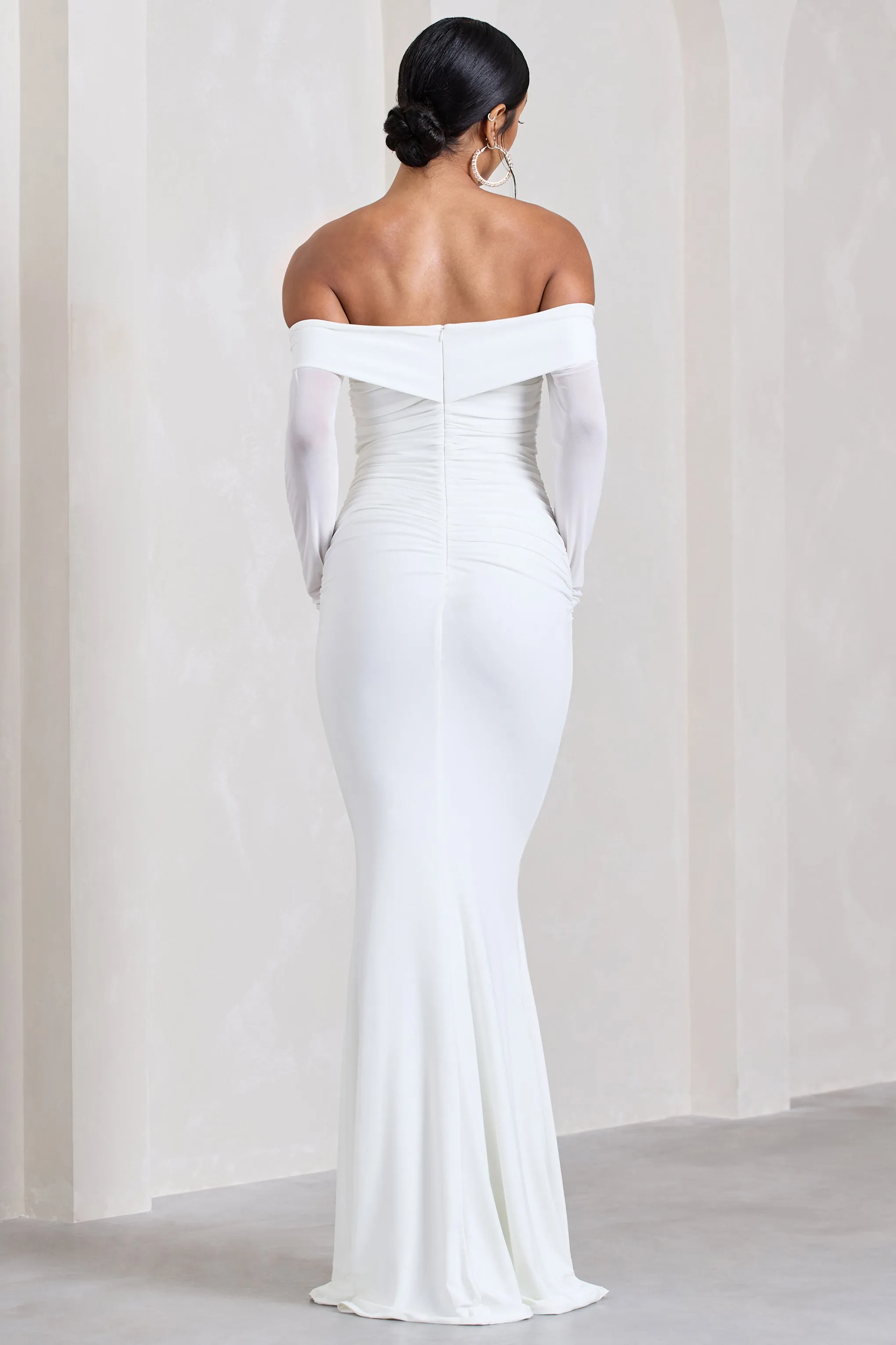 Alex | White Bardot Twist Maxi Dress sold by Club L London product image thumbnail 2