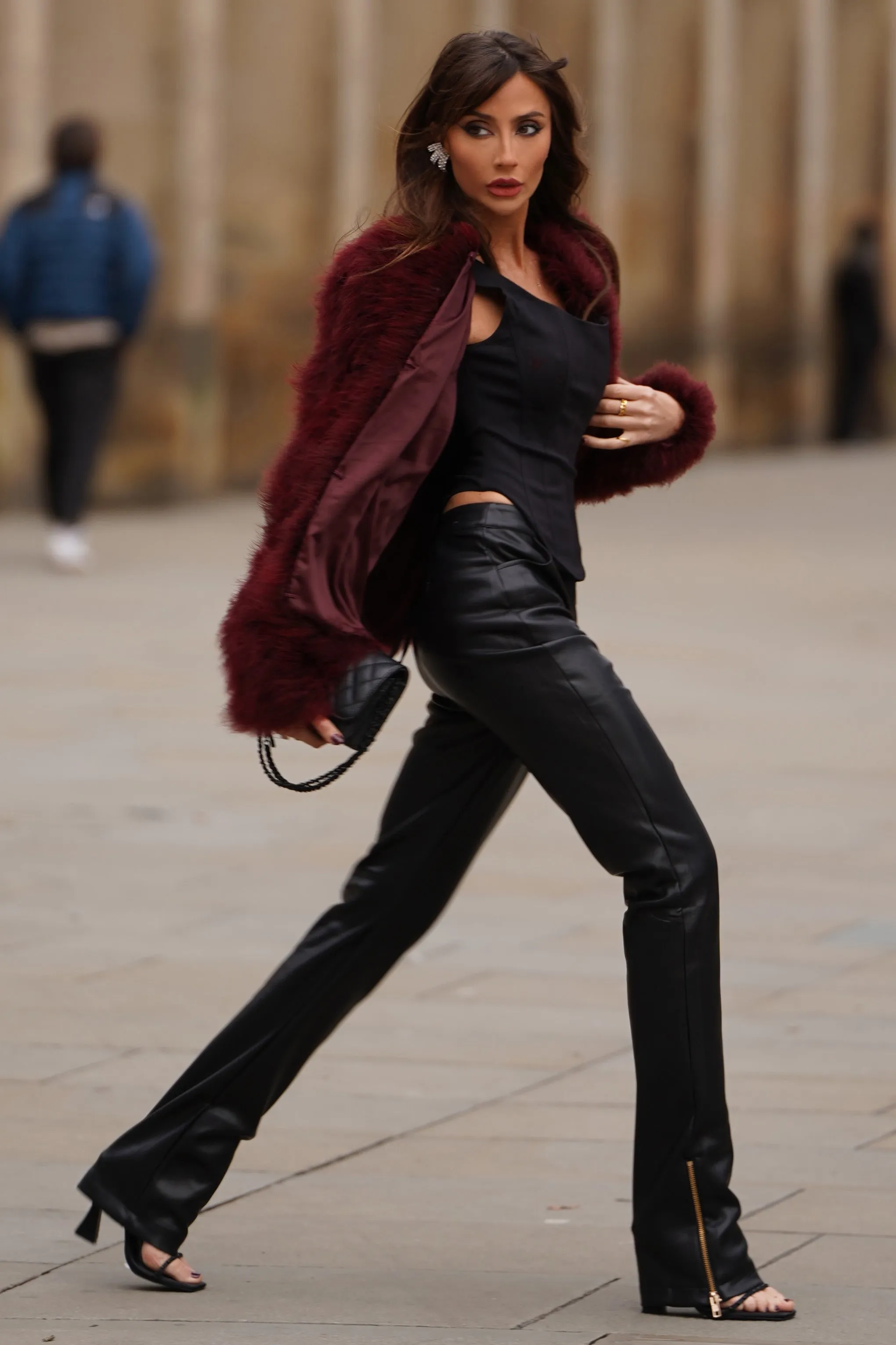Aves | Port Short Fluffy Feather Jacket sold by Club L London product image thumbnail 3