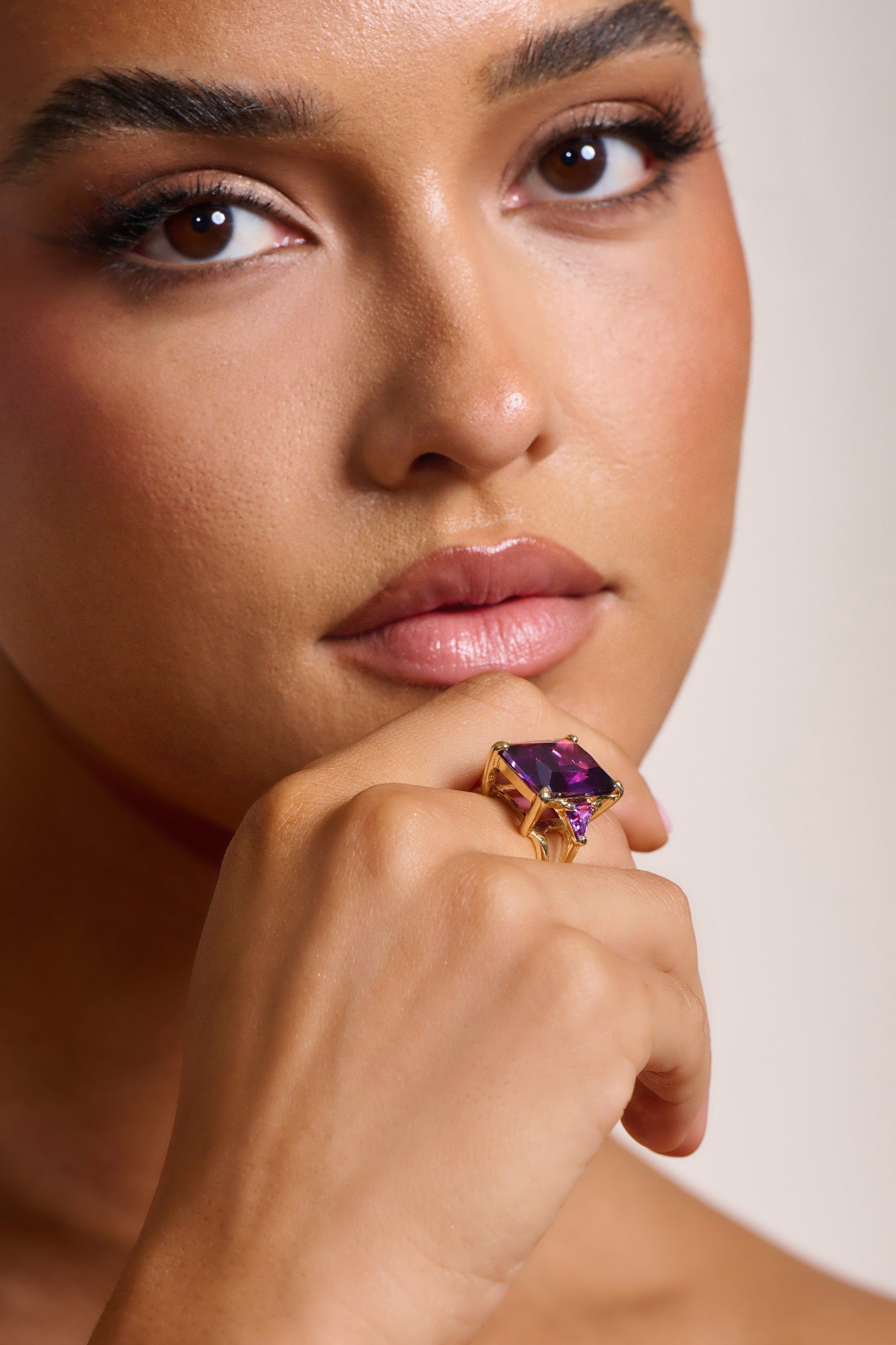 Adella | Purple Statement Ring sold by Club L London