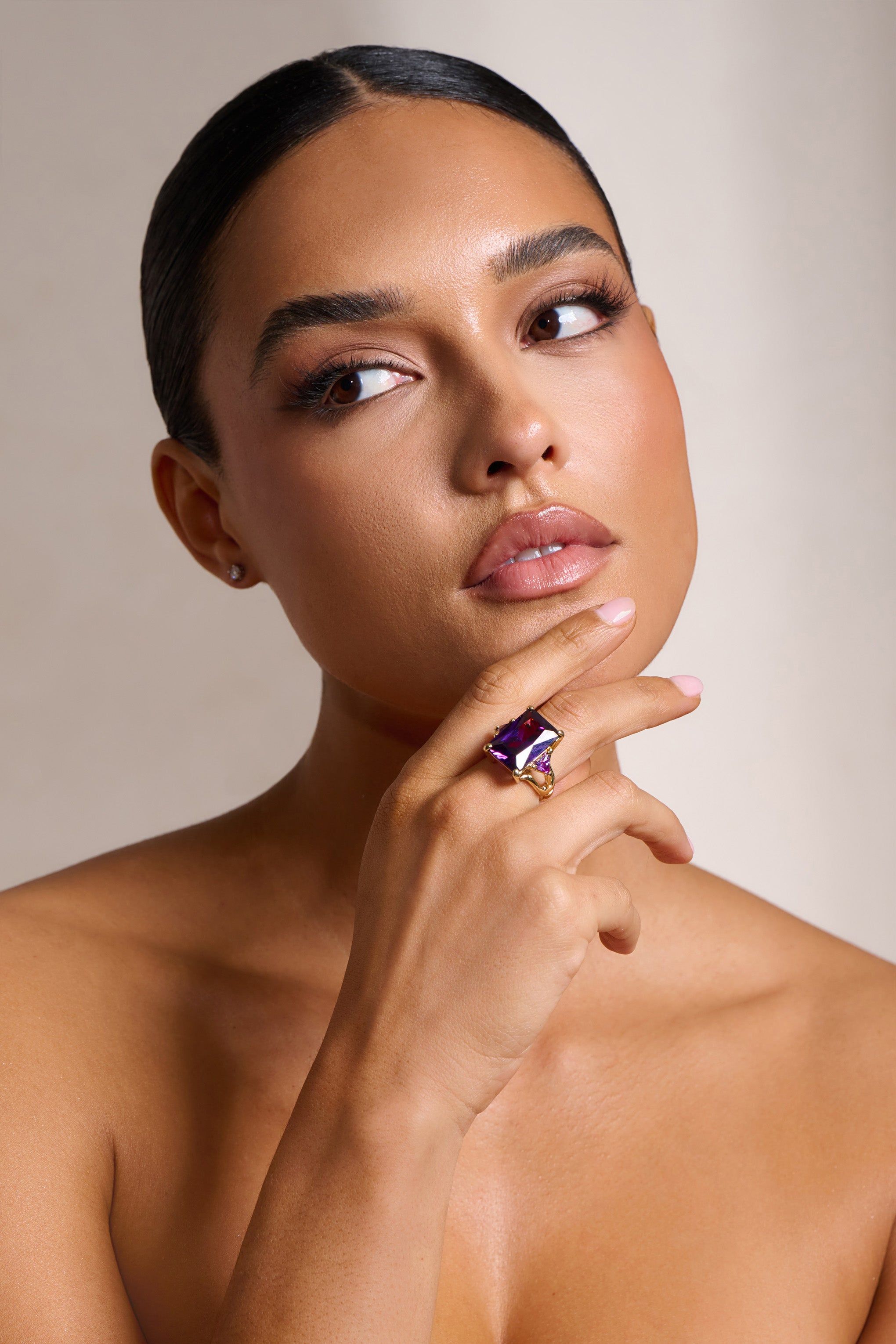 Adella | Purple Statement Ring sold by Club L London product image thumbnail 3