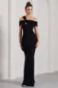 Captivating | Black Strappy Asymmetric Cut-Out Maxi Dress sold by Club L London