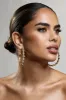 Sindri | Gold Diamante Hoop Earrings sold by Club L London