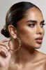 Sindri | Gold Diamante Hoop Earrings sold by Club L London