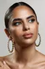 Sindri | Gold Diamante Hoop Earrings sold by Club L London