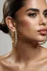 Sindri | Gold Diamante Hoop Earrings sold by Club L London