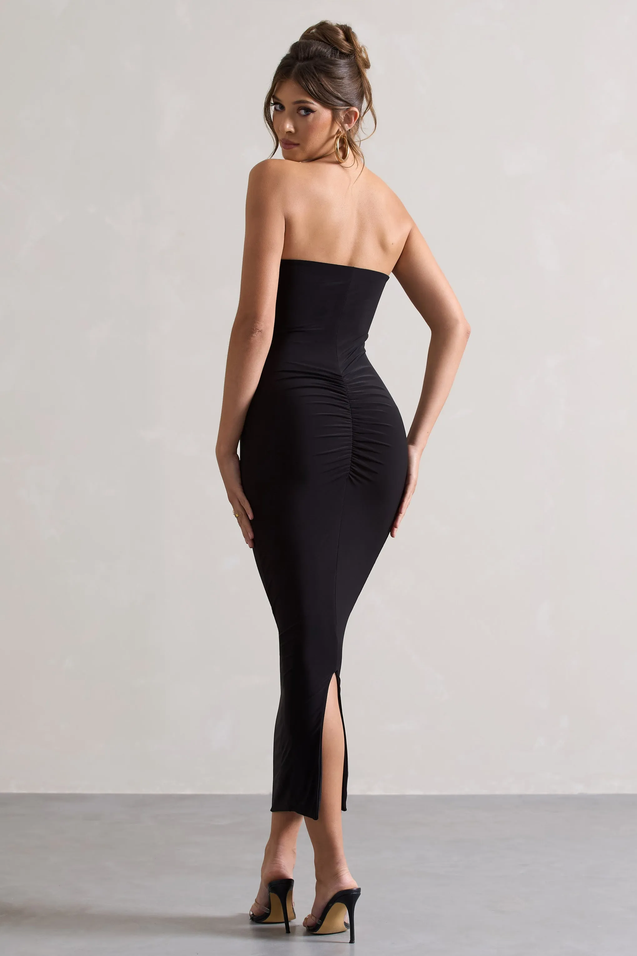 Evita | Black Sweetheart Twist Detail Maxi Dress sold by Club L London product image thumbnail 2
