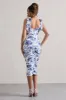 Cordelia | Floral Print Bodycon Midi Dress With Bow Straps sold by Club L London