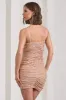 Gem | Rose Gold Sequin Ruched Strappy Mini Dress sold by Club L London