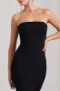 Impress Me | Black Strapless Bandeau Fishtail Maxi Dress sold by Club L London