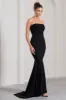Impress Me | Black Strapless Bandeau Fishtail Maxi Dress sold by Club L London
