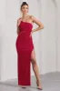 My Night | Red One Shoulder Sleeveless Cut-Out Split Maxi Dress sold by Club L London