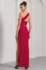 My Night | Red One Shoulder Sleeveless Cut-Out Split Maxi Dress sold by Club L London