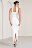 Truly | White Ruched Maternity Maxi Dress With Halter Collar sold by Club L London