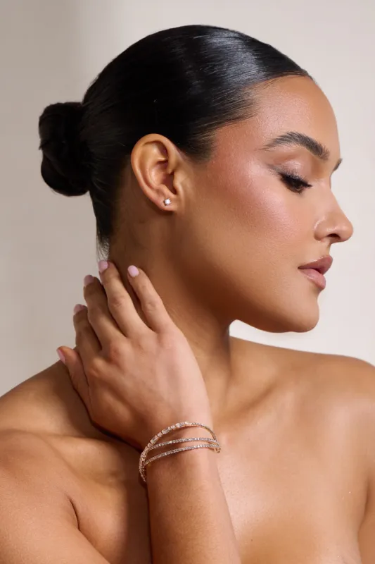 Dakota | Gold Multi Layered Diamante Bracelet sold by Club L London