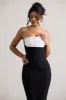 My Darling | Black Tailored Bandeau Split Midi Dress sold by Club L London