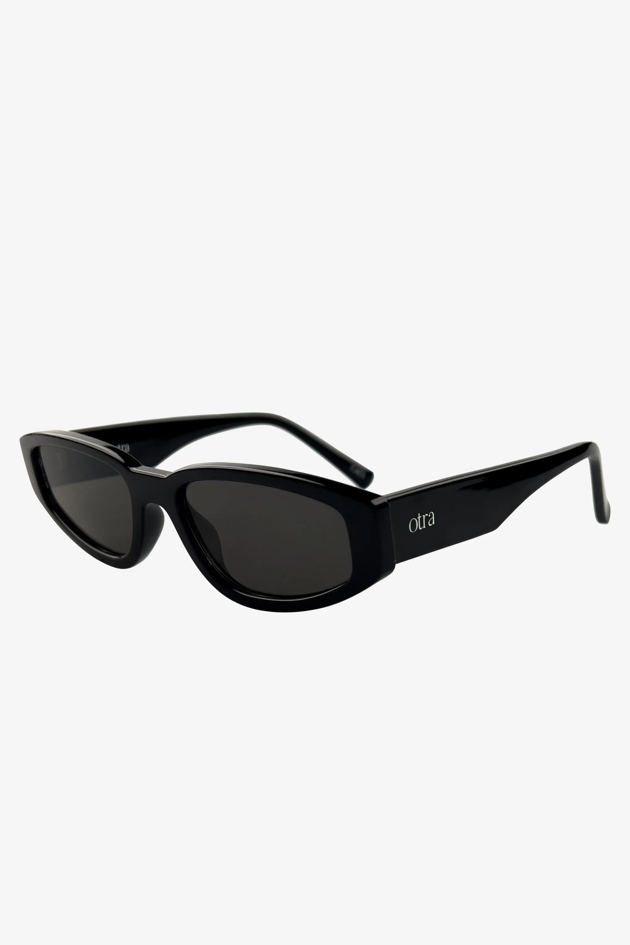 Kai | Otra Black Thin Rectangular Sunglasses sold by Club L London product image thumbnail 5