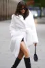Slopeside | Cream Long Belted Faux Fur Coat sold by Club L London