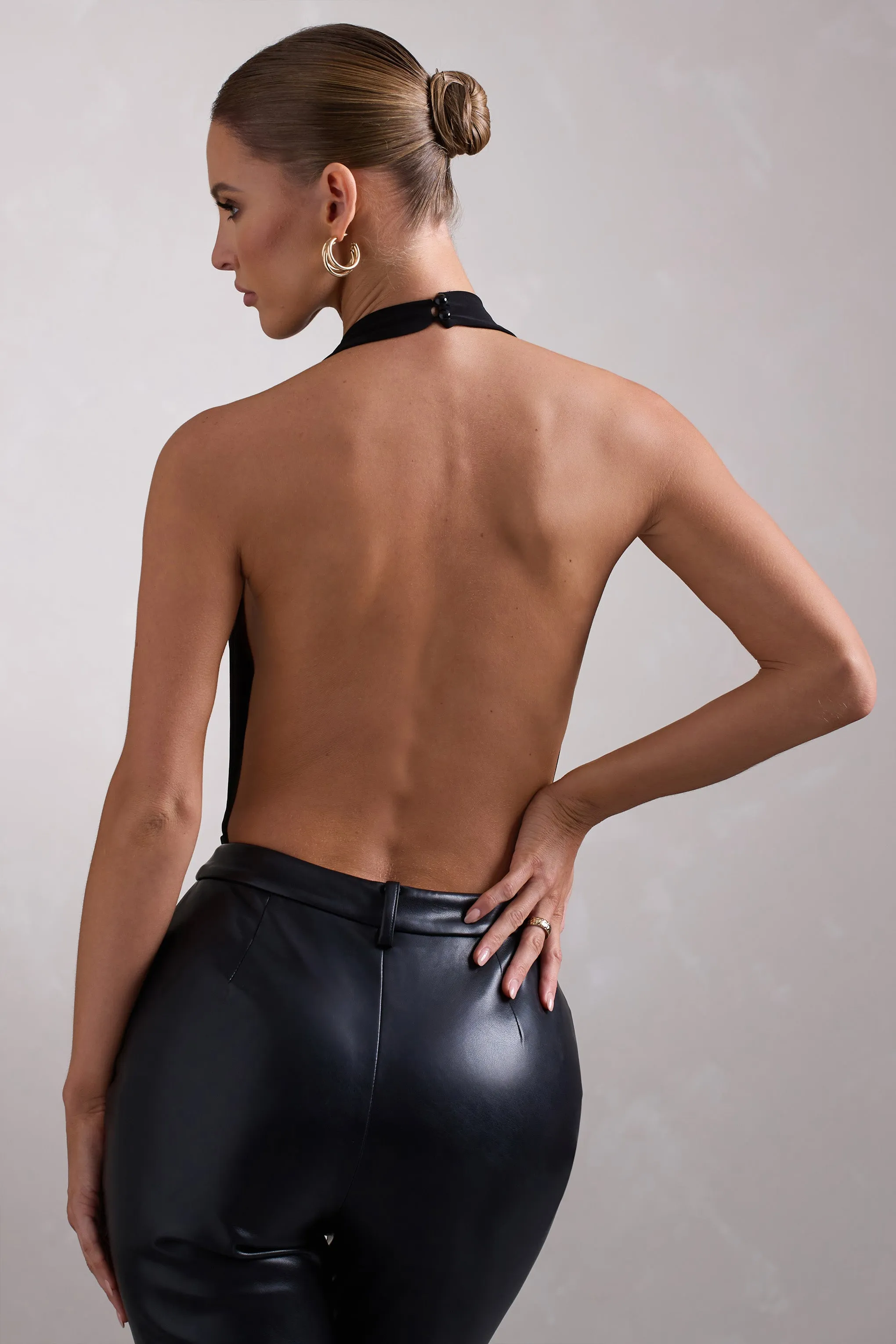 Lissy | Black Cowl Neck Bodysuit sold by Club L London product image thumbnail 2