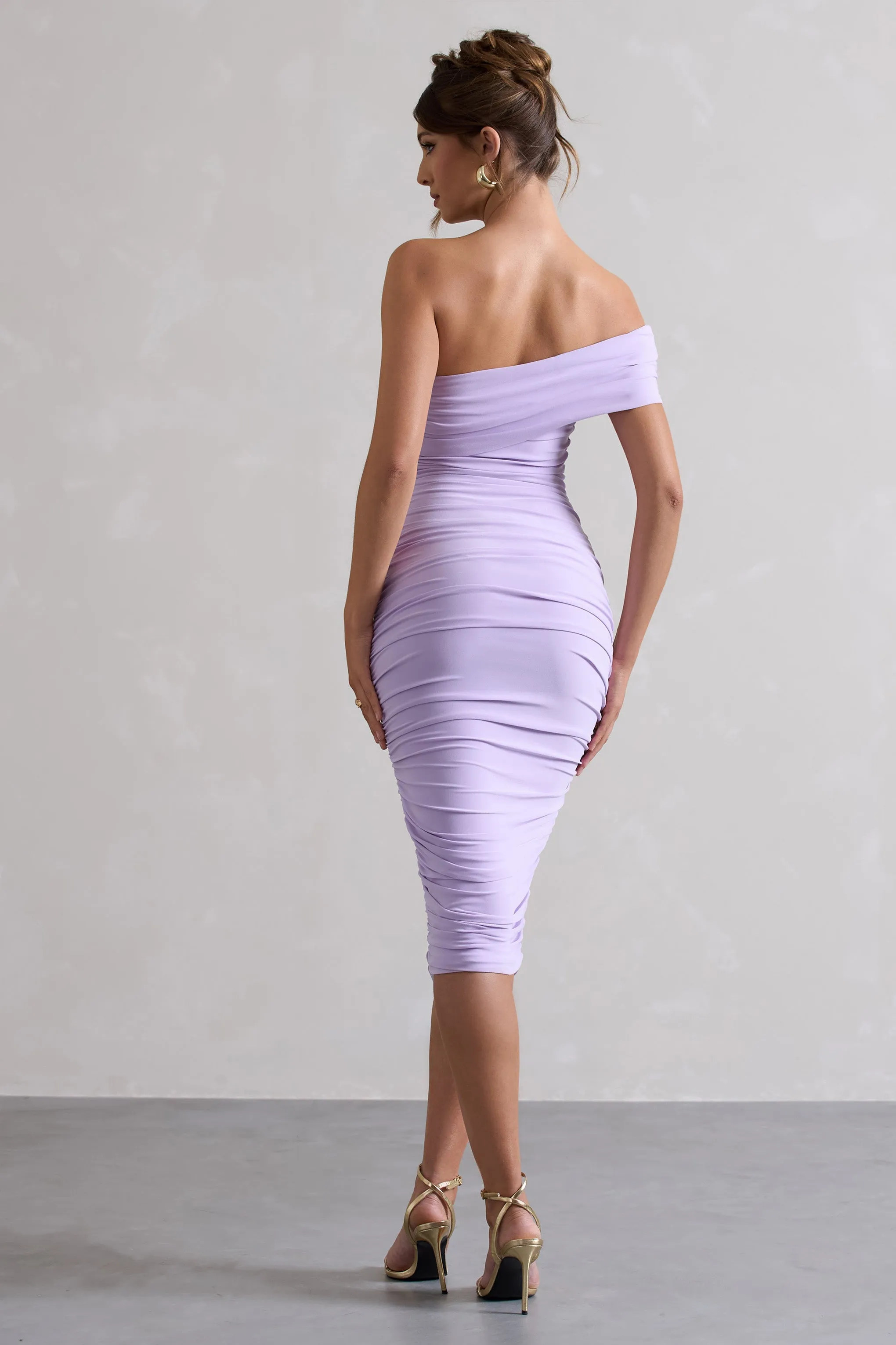 Remember Me | Lilac One Shoulder Midi Dress sold by Club L London product image thumbnail 2