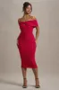 Hope | Red Bow Bardot Midi Dress sold by Club L London