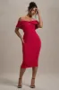 Hope | Red Bow Bardot Midi Dress sold by Club L London