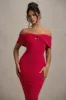 Hope | Red Bow Bardot Midi Dress sold by Club L London
