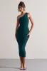 Vineyard | Green Asymmetric Backless Bodycon Midi Dress sold by Club L London