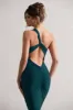 Vineyard | Green Asymmetric Backless Bodycon Midi Dress sold by Club L London