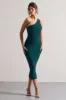 Vineyard | Green Asymmetric Backless Bodycon Midi Dress sold by Club L London
