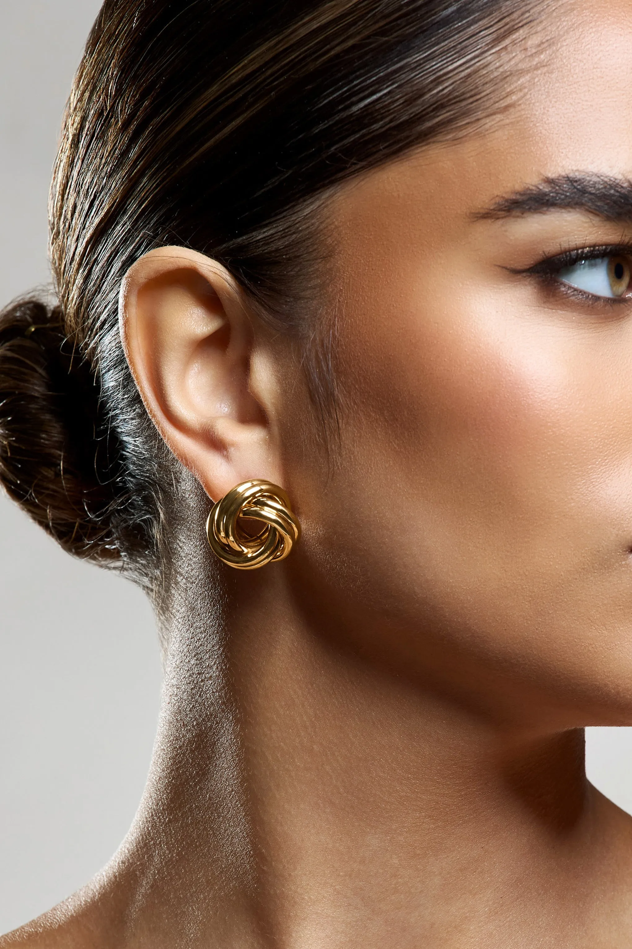 Ohio | Gold Knot Earrings sold by Club L London product image thumbnail 3