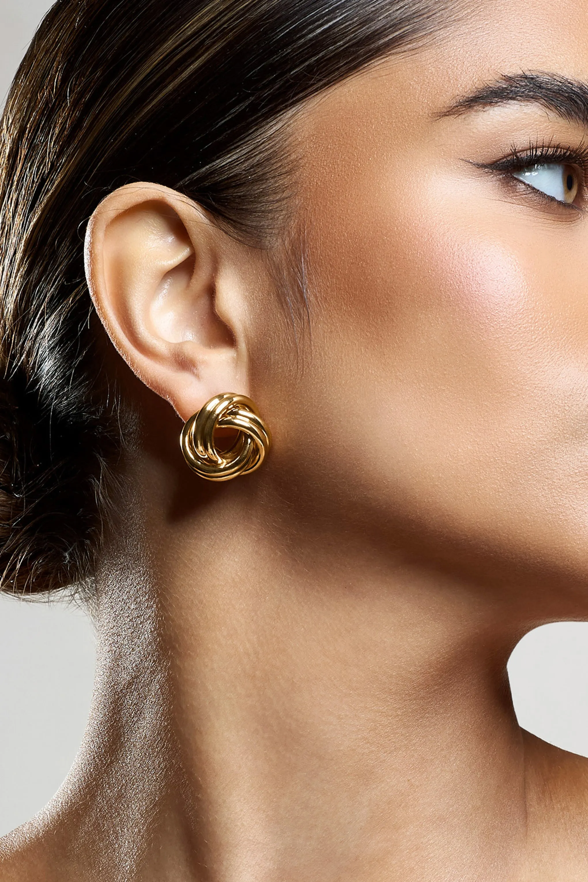 Ohio | Gold Knot Earrings sold by Club L London