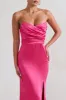 Coraline | Hot Pink Strapless Maxi Dress With Split sold by Club L London