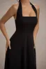 Auburn | Black Halter Skater Midi Dress sold by Club L London