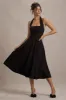 Auburn | Black Halter Skater Midi Dress sold by Club L London