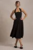 Auburn | Black Halter Skater Midi Dress sold by Club L London